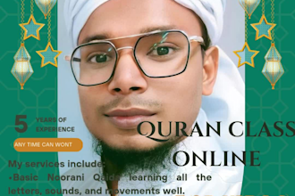 be your online quran teacher, tutor, female male and kids