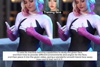 train your face and put it into any video , face swap any video