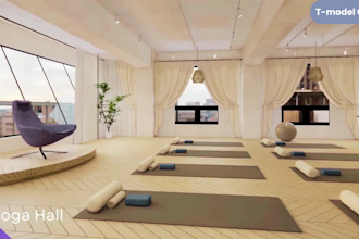 do 3d yoga studio design, 3d pilates studio, 3d fitness and wellness center