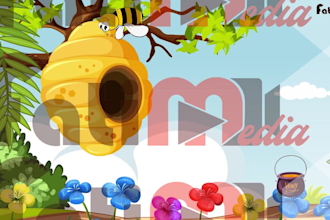 create a 2d cartoon or songs video animation