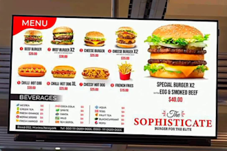 create food business logo and menu flyer for sales and promotions