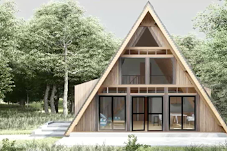expertly detailed a frame and tiny house design with 3d renders and blueprints