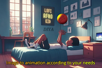 create lofi loop animation for streamer or music video