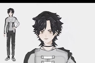 draw and rig live 2d vtuber model, live 2d rigging, live 2d, vtuber commission
