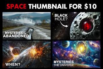 design amazing space and alien thumbnail