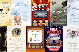 invitaciones bodas, fiestas, baby shower, cumpleaños, etc