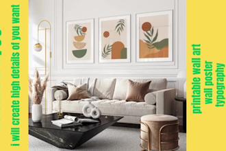 design stunning printable wall art for home, office decor, canvas wall art