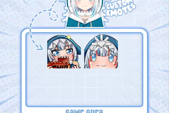create custom vtuber chibi emotes and badges for your twitch
