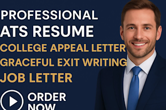 write an ats resume, college appeal letter, graceful exit writing and job letter
