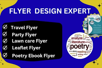 design stunning travel party lawn care leaflet poetry book flyer