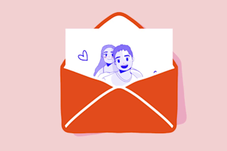 make a linear illustration for valentine