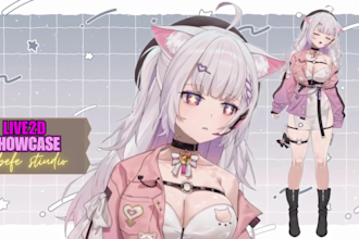 design and rig 2d vtuber, live2d character, vtuber rigging, live2d design, anime