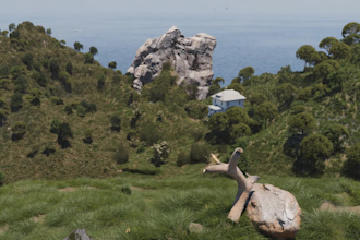 create a realistic 3d render of a landscape