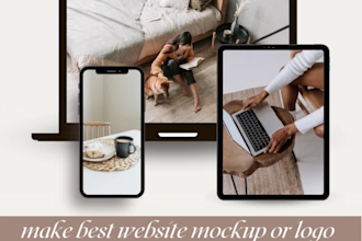 make best website mockup or logo mockup into laptop screen