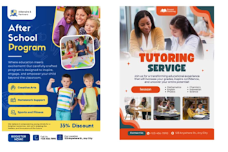 design eye catching back to school graduation and church flyers