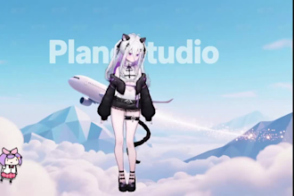 design live2d model for vtuber video,png tuber,chibi model,vtuber pfp,pfp anime