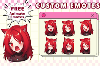 draw cute chibi emotes, animated emotes, for your stream