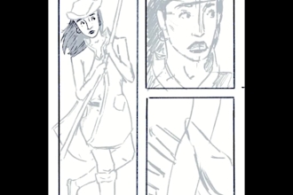 draw a comic book page style illustration for webtoon or amazon kdp