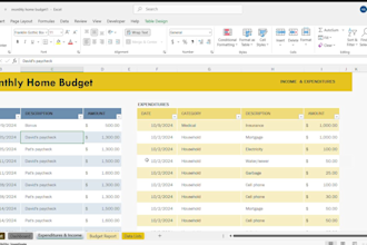 create custom family budget dashboard for household finances