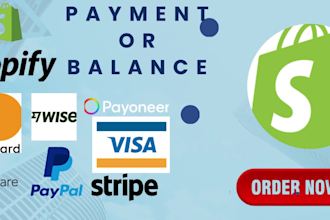 create a professional shopify payment, shopify balance and paypal on your store