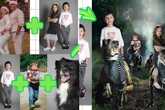 edit your family photos into fun backgrounds