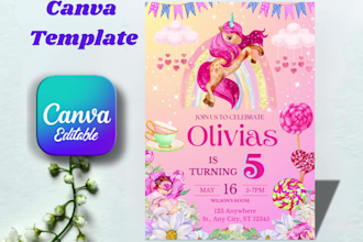 design a birthday invitation for kids canva