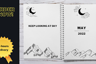 design a printable journal, planner,  or calendar in canva