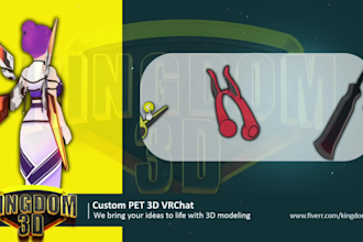 create 3d model vr chat asset ,object or weapon creation for gamer