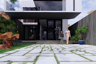 create 3d model and render realistic exterior