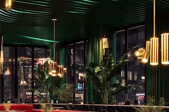 3d interior design restaurant, cafe, bar, lounge, nightclub interior rendering
