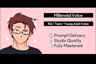 record a voiceover with my teenager teen kid young adult voice