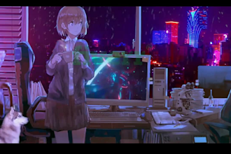make lofi loop animation, 3d gif animation, stream logo intro, music visualizer