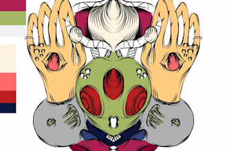 make dog bone zombie scary face illustration