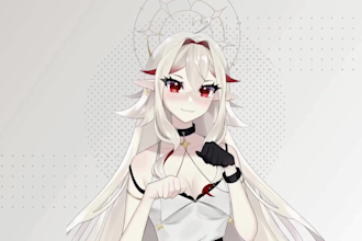 draw and rig 2d vtuber model, live2d model, live 2d vtuber model commission