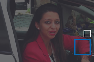 create female spokesperson video with real car background