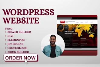 build develop wordpress website design with beaver builder, divi, crocoblock