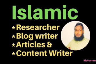write high quality islamic content, articles, and research based on quran sunnah