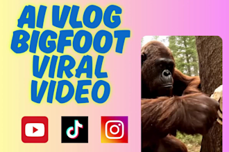 create viral ai bigfoot gorilla vlog videos for youtube shorts, tiktok, reels
