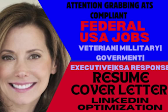 professionally create 24hrs ats resume, executive, or federal usajobs CV