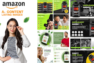 design amazon product listing images and a plus content