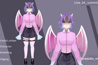 do 2d vtuber,pro live2d character ,vtuber rig, vtuber rigging, vtuber commission