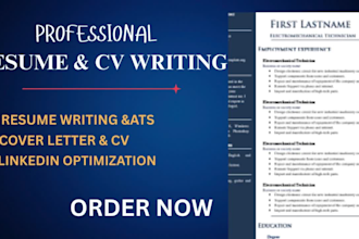 write professional resume writing CV and cover letter that gets you hired
