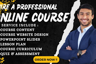 do online course content, course curriculum, powerpoint, workbook, video course