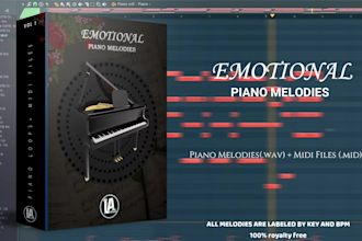 send you 51 emotional piano melodies with midi