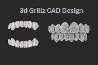 design custom cad grillz and teeth jewelry for 3d printing and casting