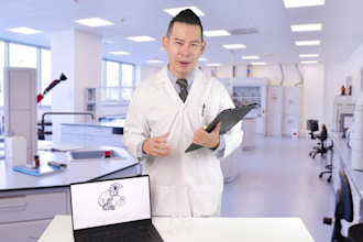 be your presenter in white labcoat