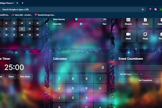create a glass widget theme chrome extension with premium features and newtab