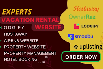 build airbnb website property management, lodgify, hostaway integration