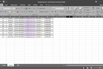 data entry work on excel, word, and spreadsheet