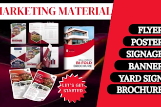 create stunning real estate catalog flyer brochure signage banner company logo